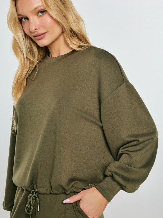 Dámska mikina z viskózy khaki LUNARA 303